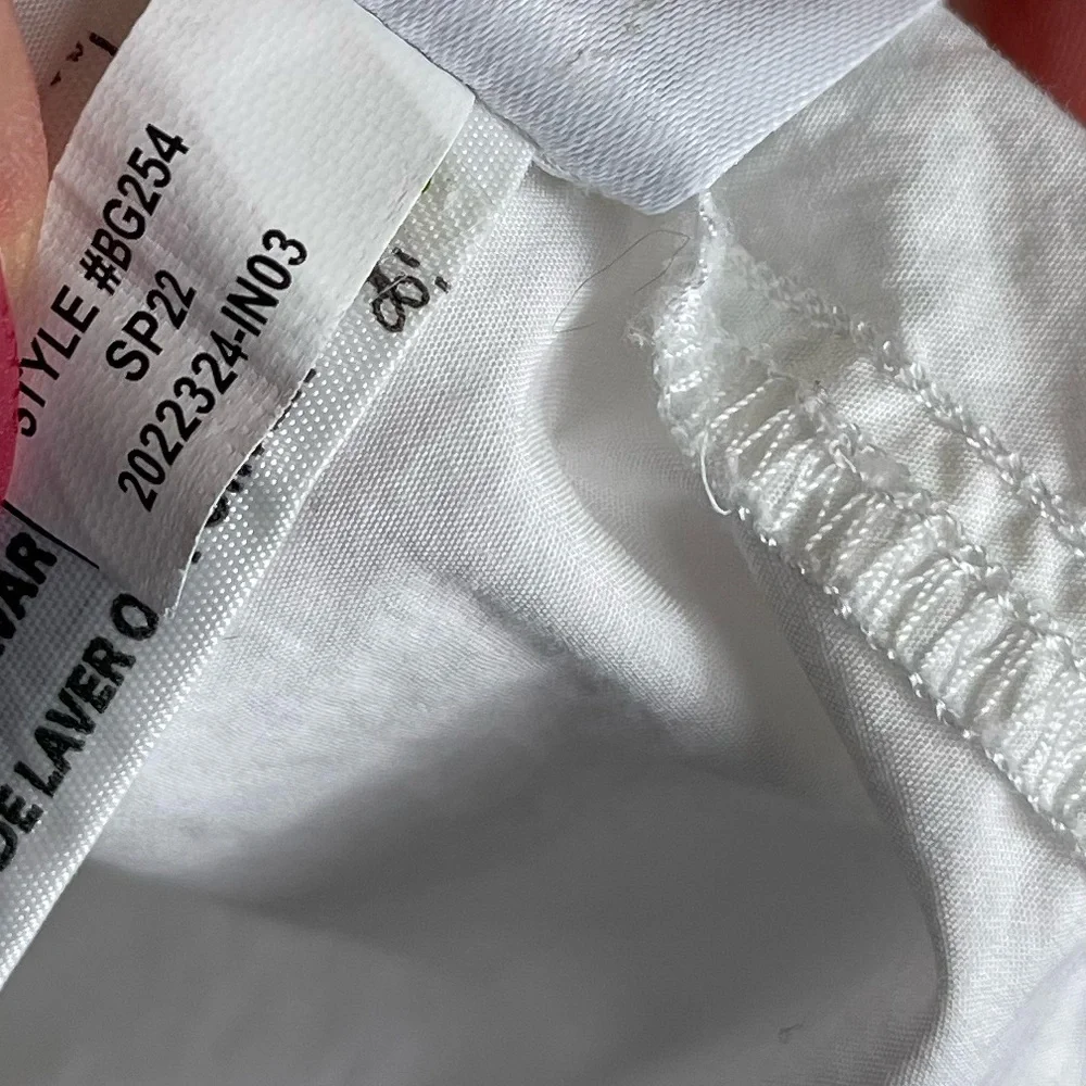 J. Crew Tie Sleeve Button Front Cotton Poplin Top in White Size Large - Picture 11 of 11